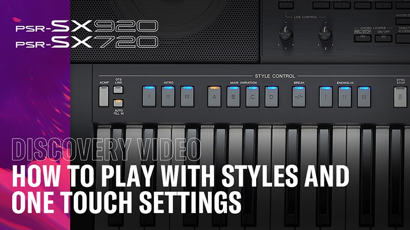 Jak hrát se styly a nastaveními One Touch Settings (OTS)