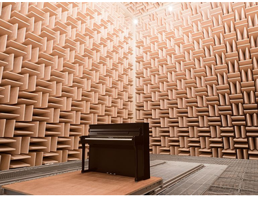 Yamaha Clavinova CLP-885PE in the anechoic chamber at Yamaha's headquarters