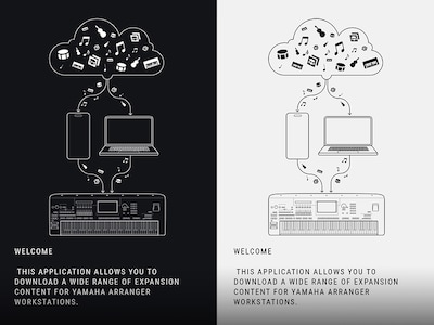 The Image of Yamaha Application EXPANSION EXPLORER's Light and Dark Modes which user can switch in the App.