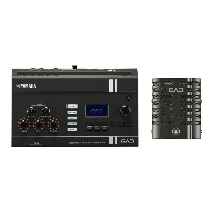 Modul elektronicko-akustických bicích a senzorová jednotka Yamaha EAD20, navržené pro snímání a vylepšení hry na akustické bicí.