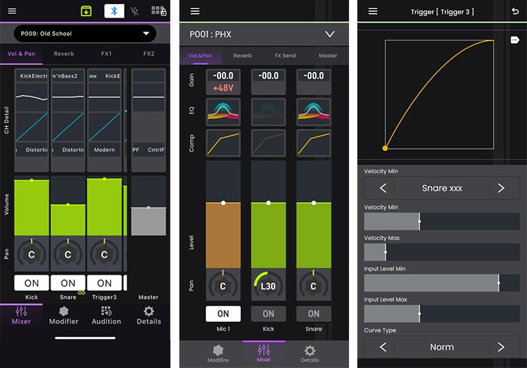 Obrazovka aplikace EAD Touch zobrazující podrobná nastavení.