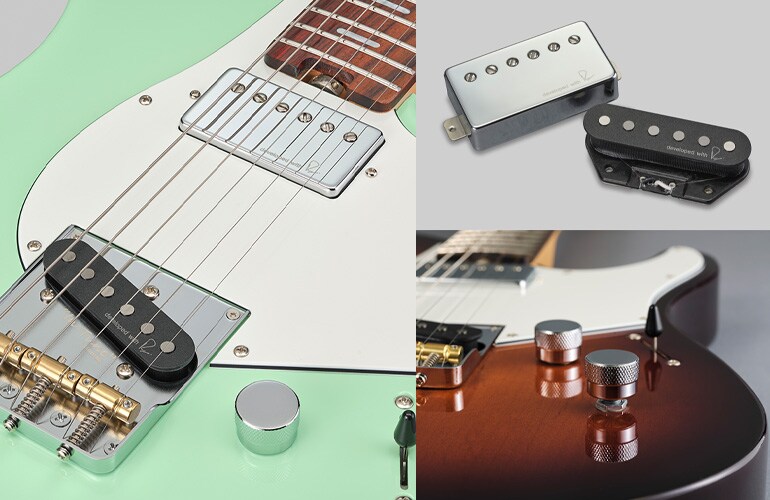 Detailní fotografie snímačů a ovladače tónu modelu Pacifica SC Standard Plus