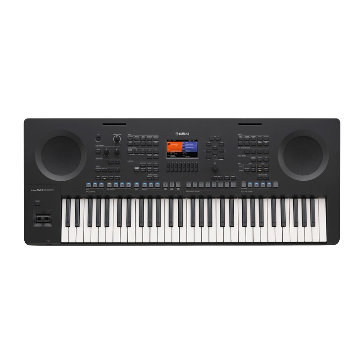 Pohled shora na aranžovací pracovní stanici Yamaha PSR-SX620