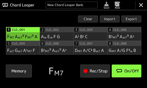 Funkce Chord Looper