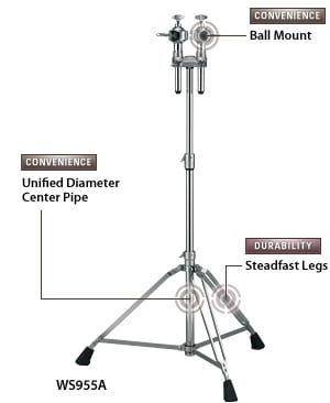DOUBLE TOM STANDS / TOM HOLDERS / TOM CLAMPS