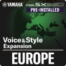 Europe (Předinstalovaný rozšiřující balíček - Data kompatibilní s programem Yamaha Expansion Manager)