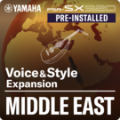 Middle East (Předinstalovaný rozšiřující balíček - Data kompatibilní s programem Yamaha Expansion Manager)