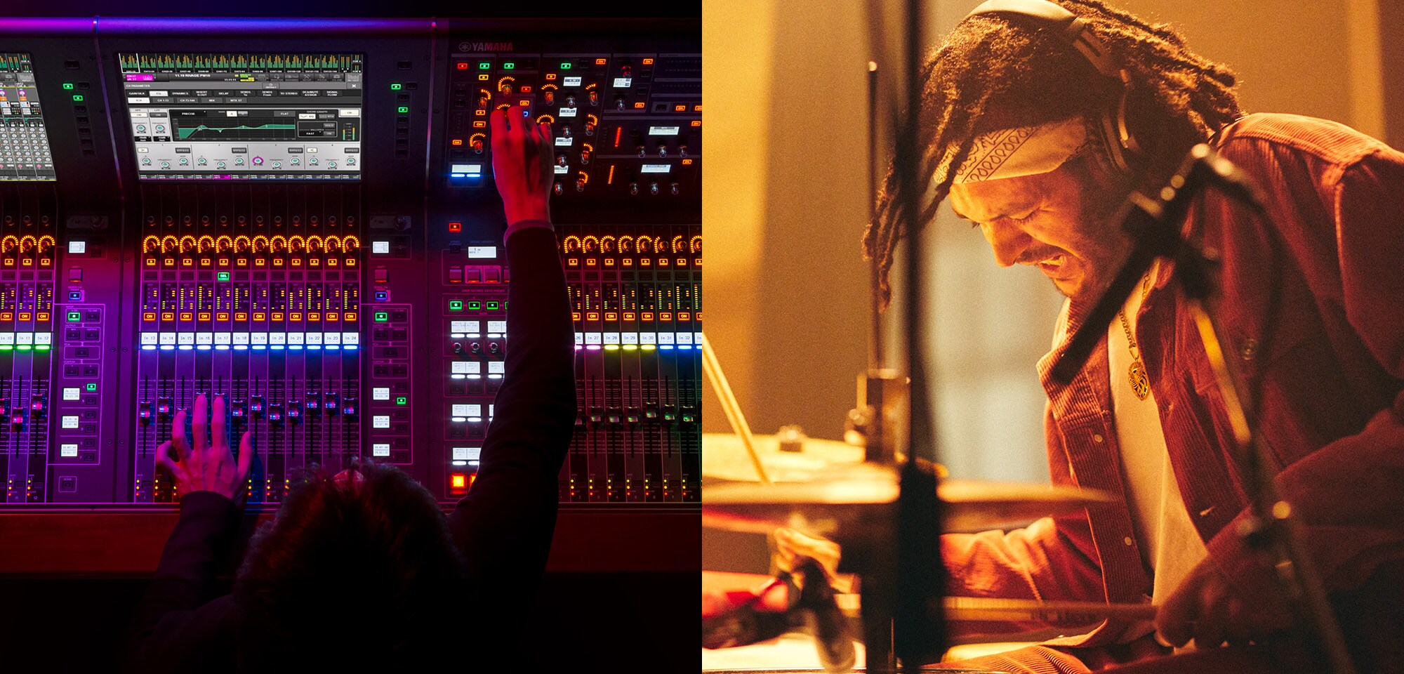 PA mixážní pult a bicí