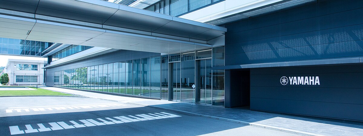 Entrance of the building number 21 at the Yamaha headquarters.