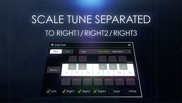 Vylepšená funkce pro ladění stupnice (Scale Tune)