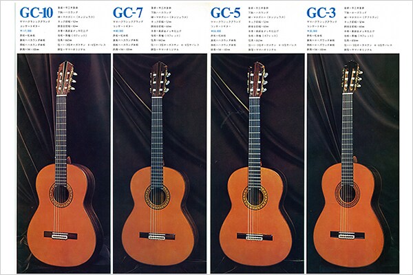 GC3/5/7/10: Yamaha's first classical guitar series
